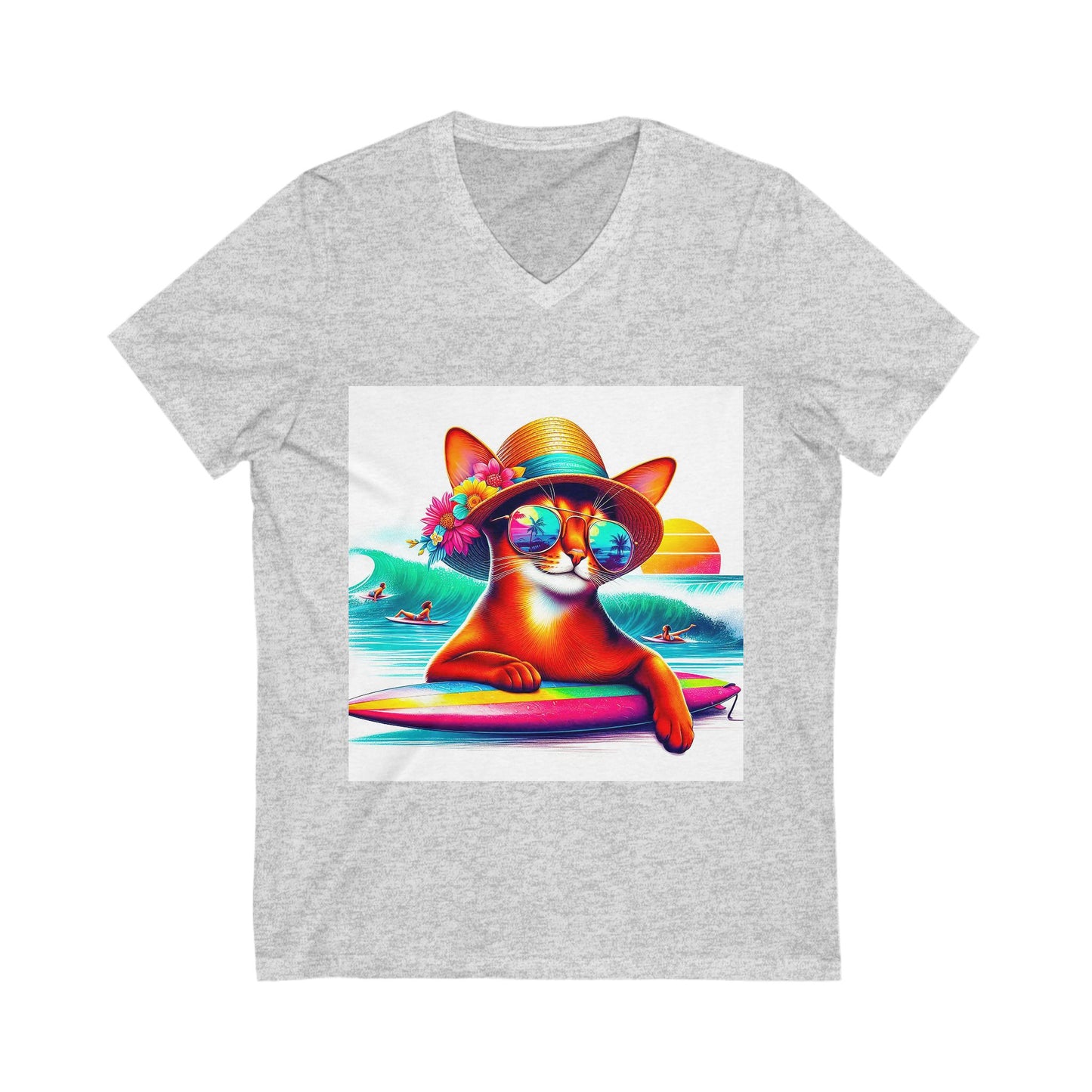 Abyssinian surfing Short Sleeve V-Neck Tee