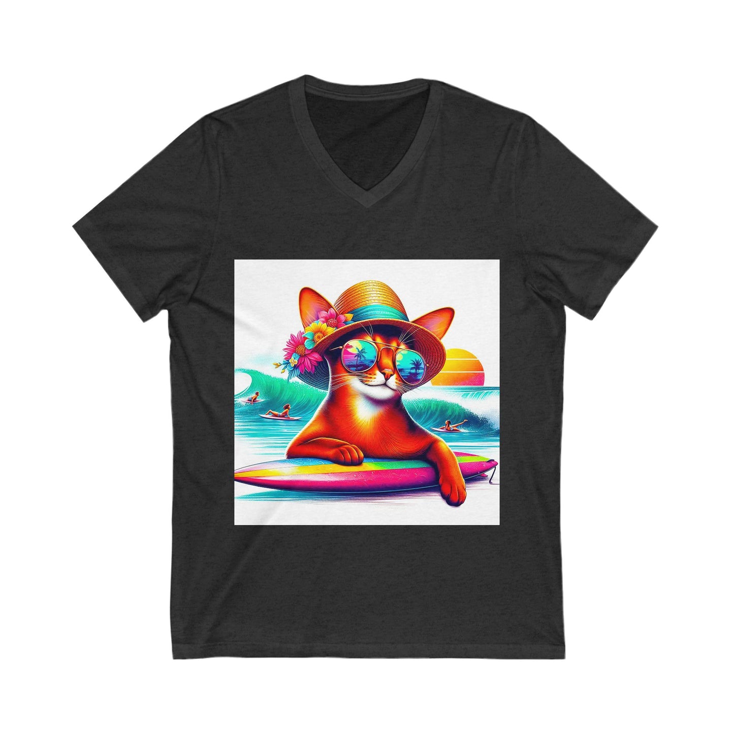 Abyssinian surfing Short Sleeve V-Neck Tee