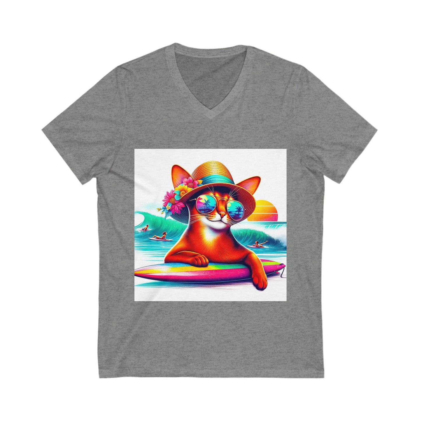 Abyssinian surfing Short Sleeve V-Neck Tee