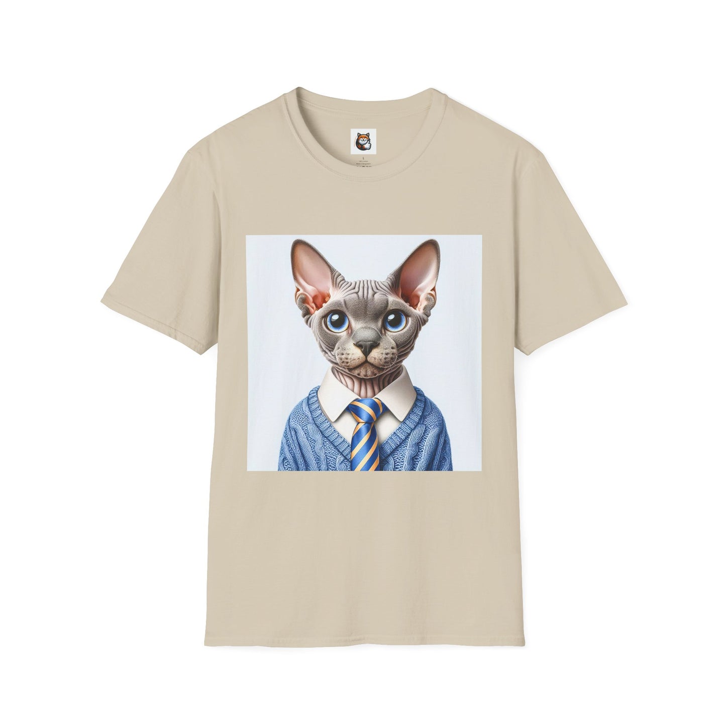 Devon Rex Cat business man Softstyle T-Shirt
