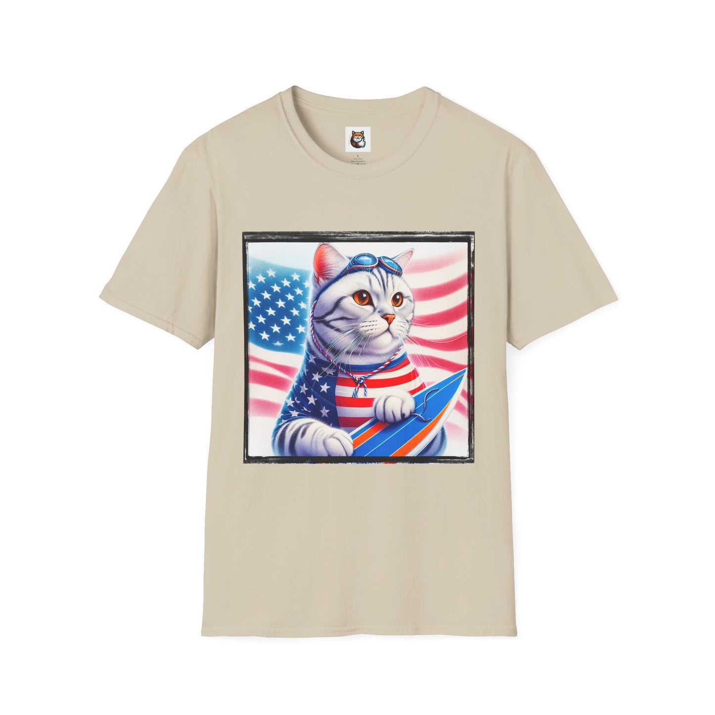 American Shorthair americsn flag Softstyle T-Shirt