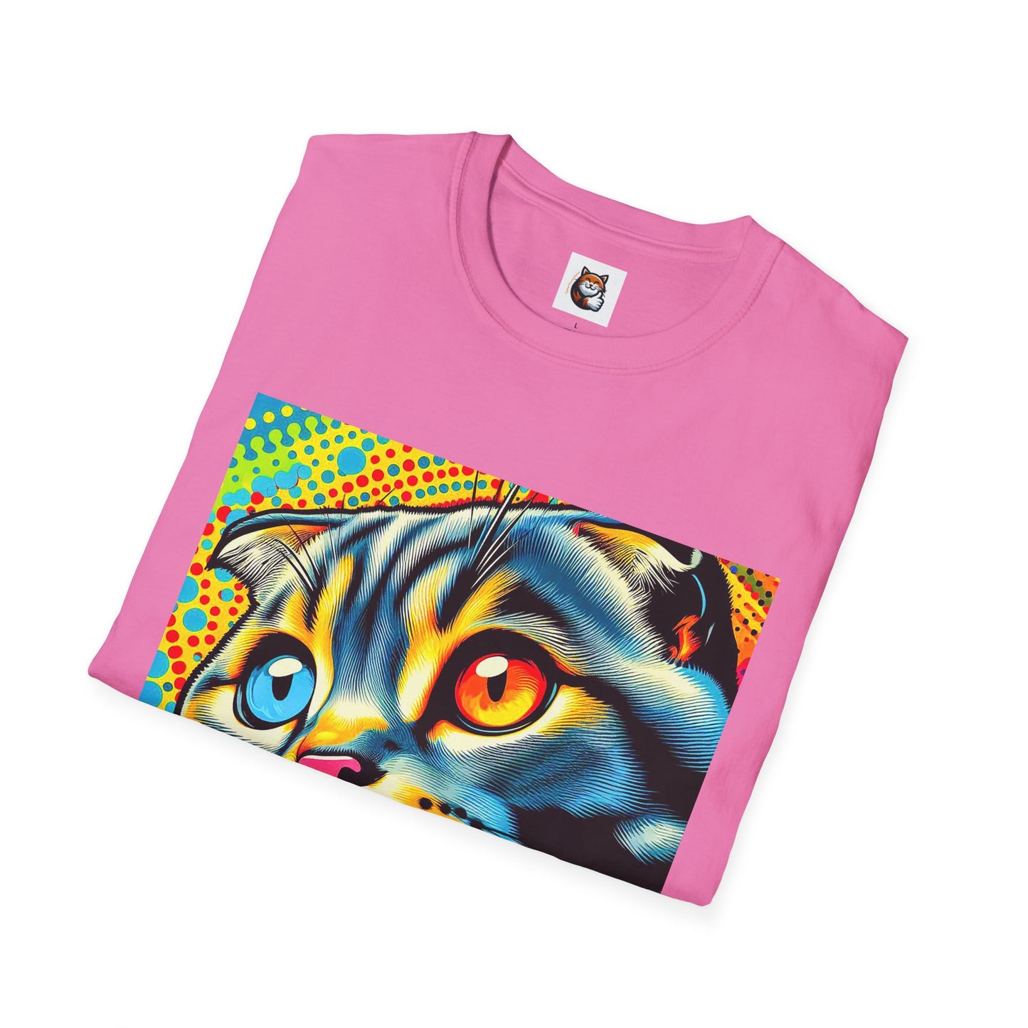 Scottish Fold Cat yellow comic book shirt