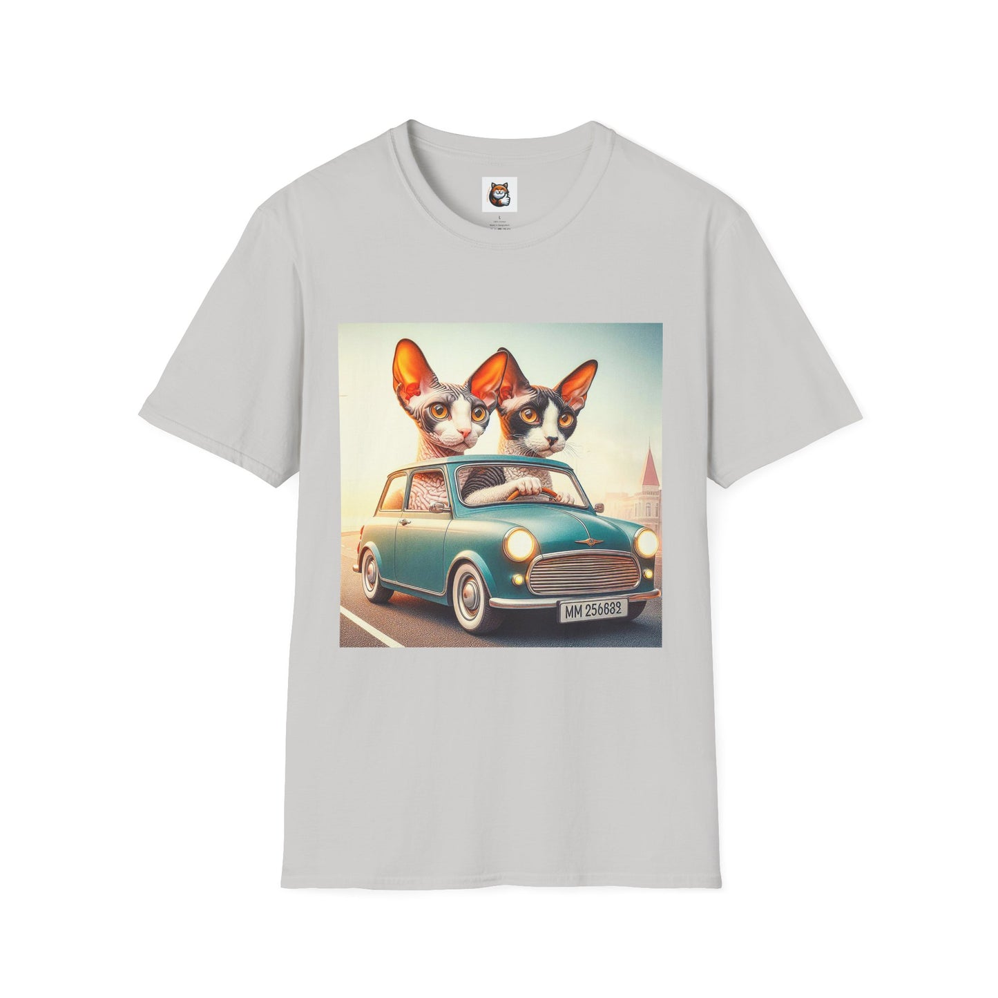 Wacky Cornish Rex Cat tiny car   T-Shirt