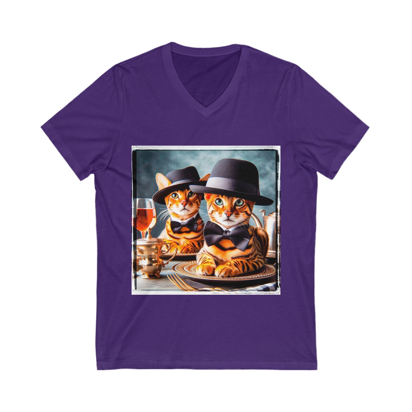 Bengal Unisex Jersey Short Sleeve V-Neck Tee