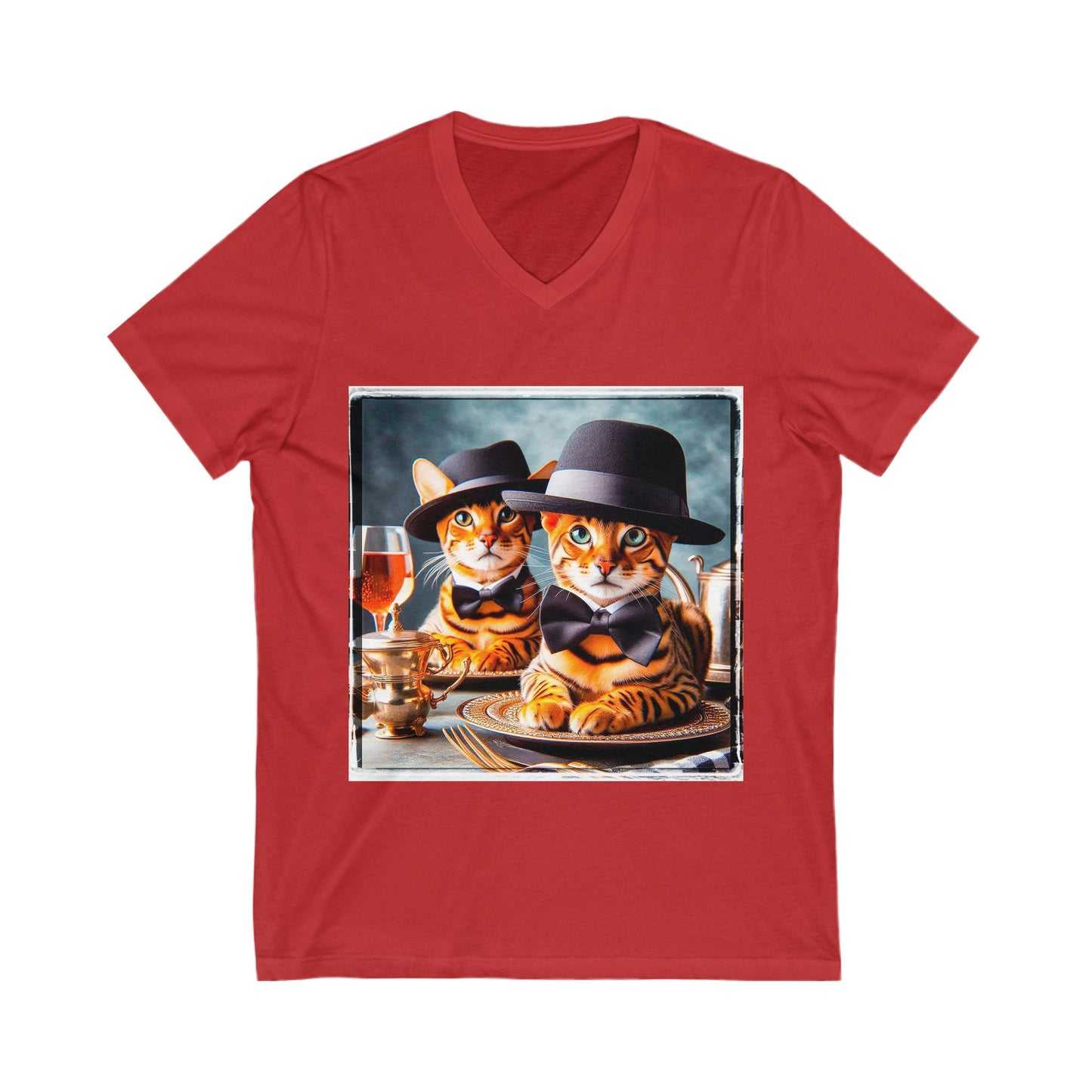 Bengal Unisex Jersey Short Sleeve V-Neck Tee