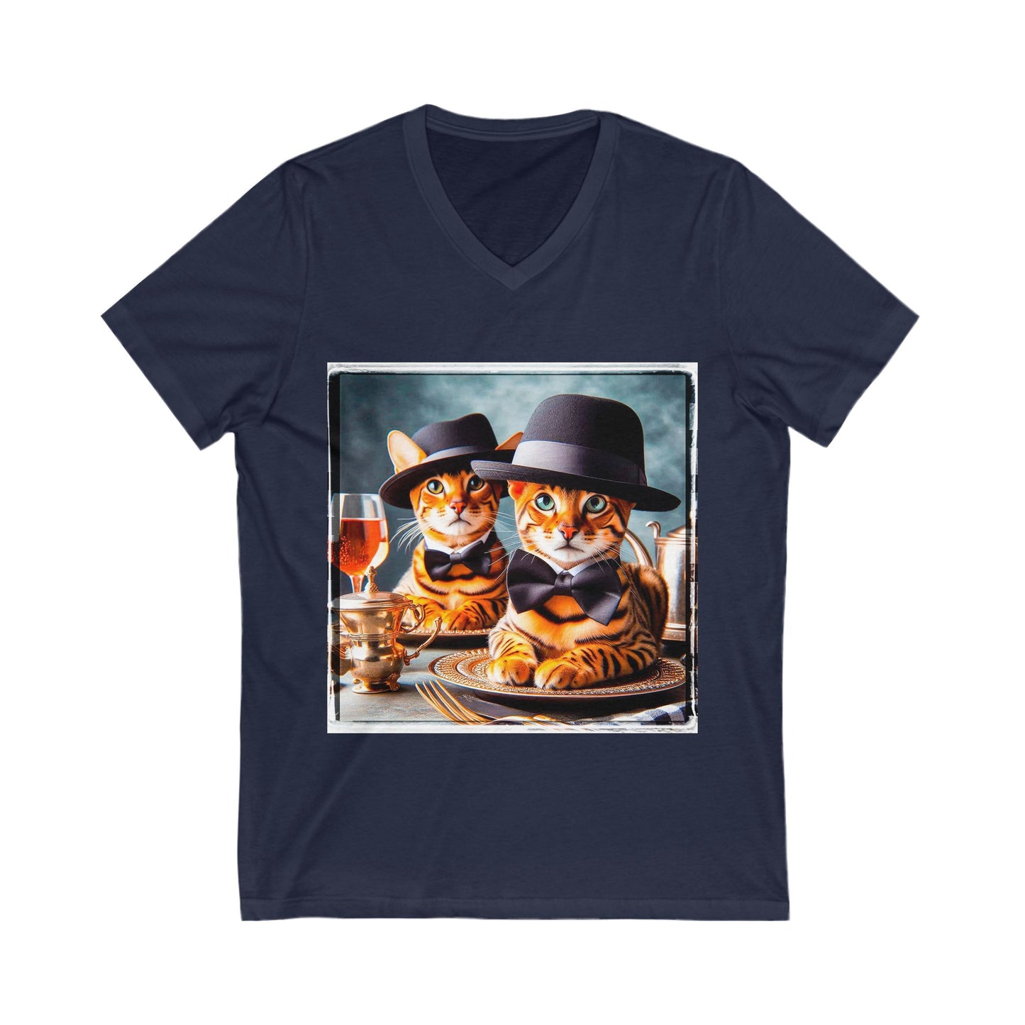 Bengal Unisex Jersey Short Sleeve V-Neck Tee