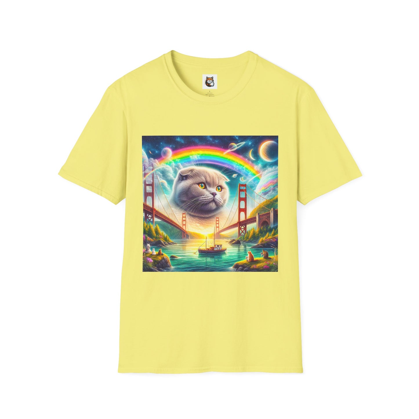 Scottish Fold Cat pretty rainbow  T-Shirt