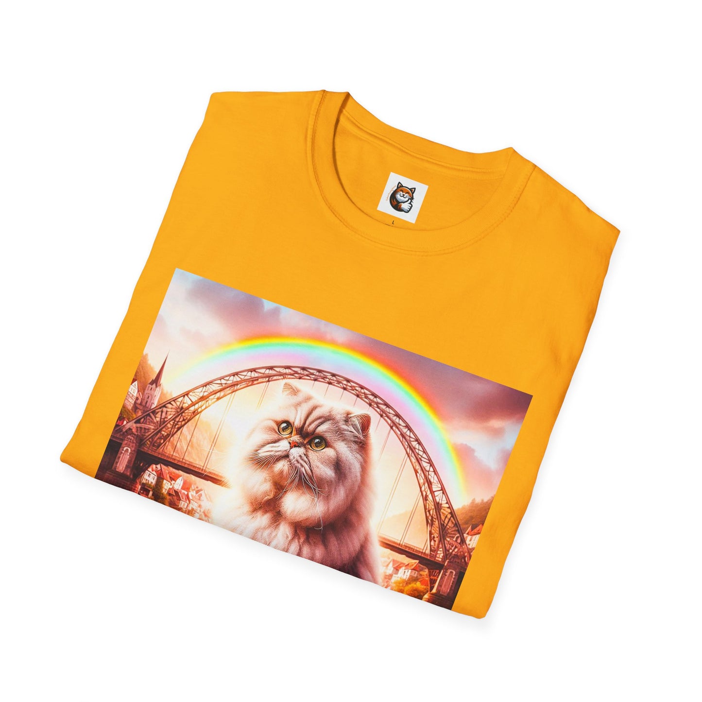 Selkirk Rex Cat T-Shirt rainbow bridge