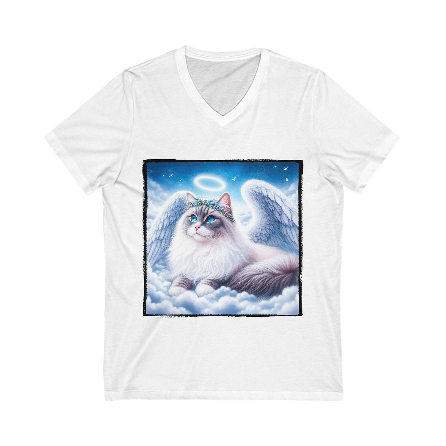Ragdoll Cat Unisex Jersey Short Sleeve V-Neck Tee