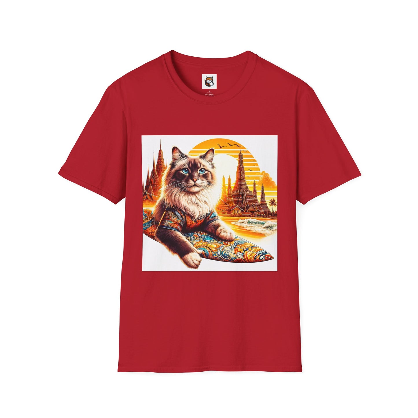 British Shorthair surfing Softstyle T-Shirt