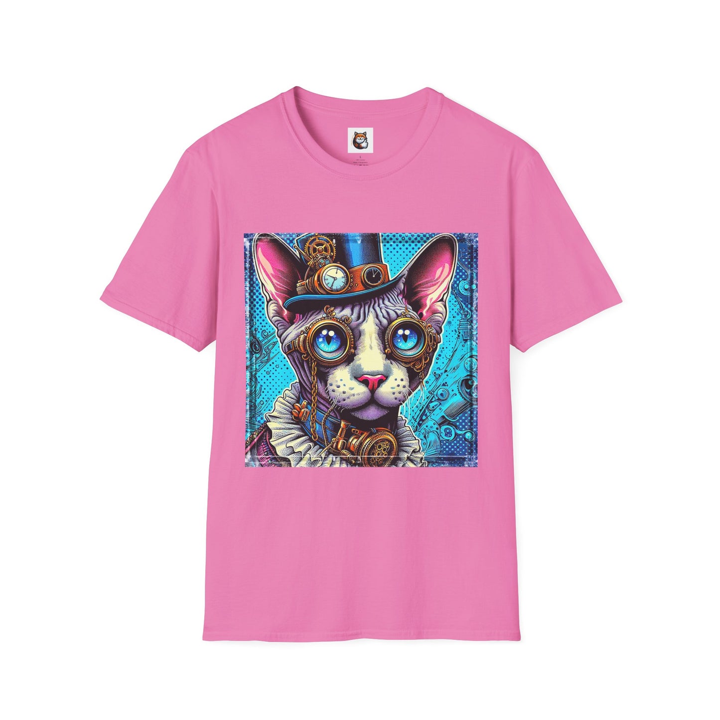 Devon Rex steam punk  Unisex Softstyle T-Shirt