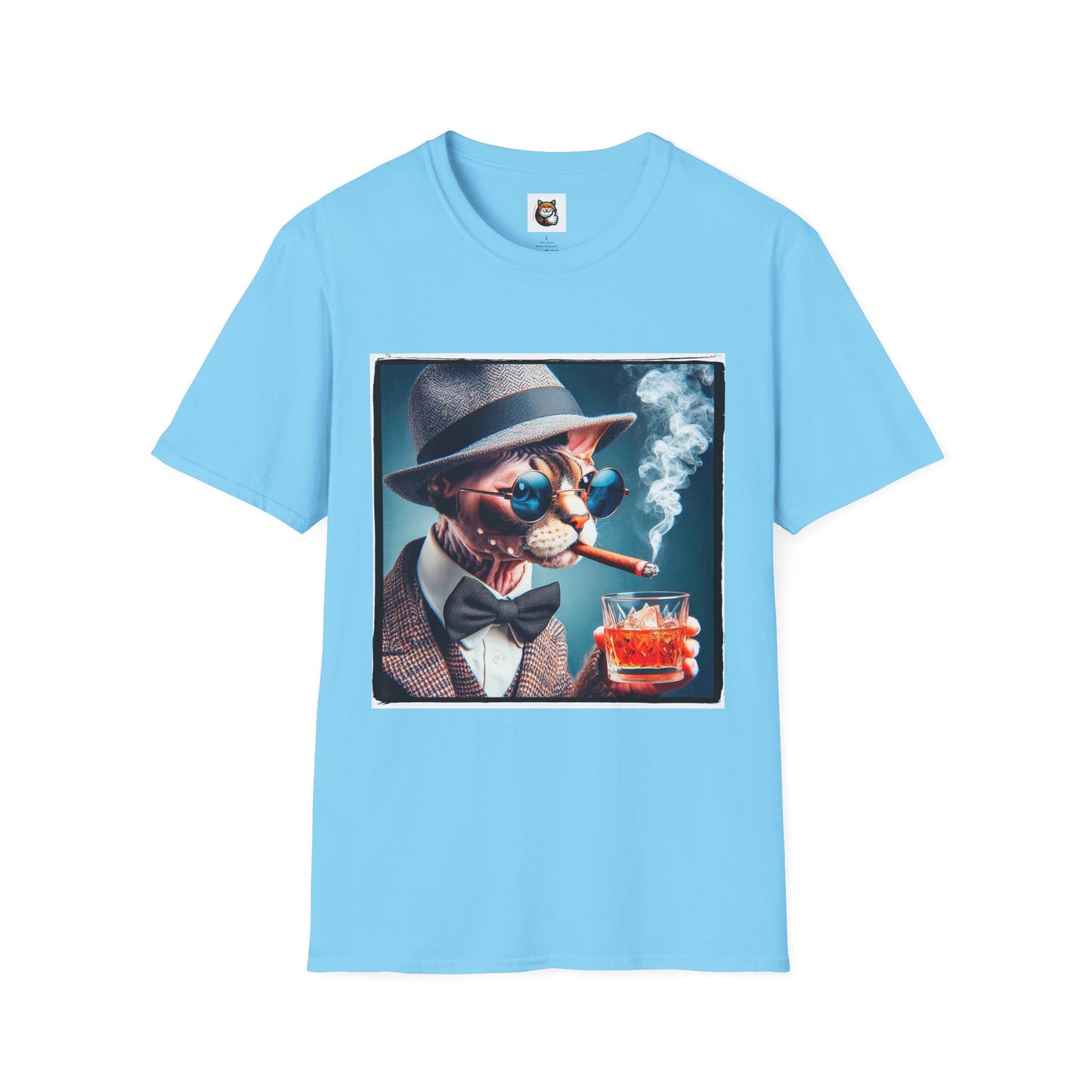 Devon Rex Cat smoking Softstyle T-Shirt
