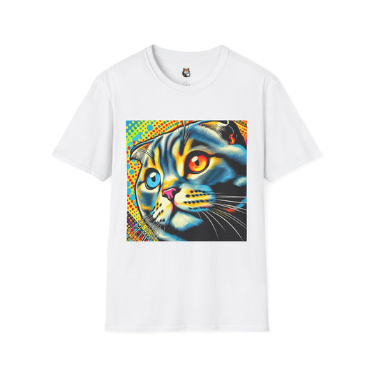 Scottish Fold Cat yellow comic book shirt