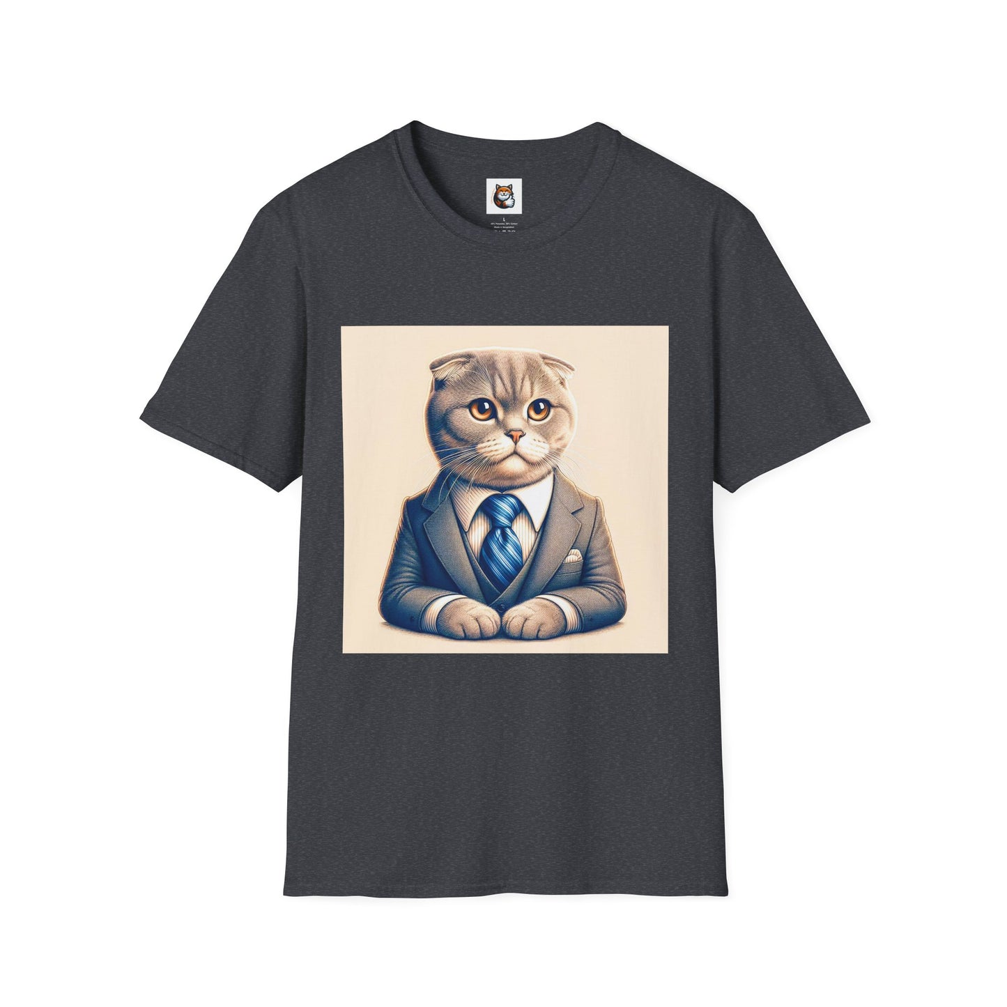 Scottish Fold Cat suit and tie  T-Shirt