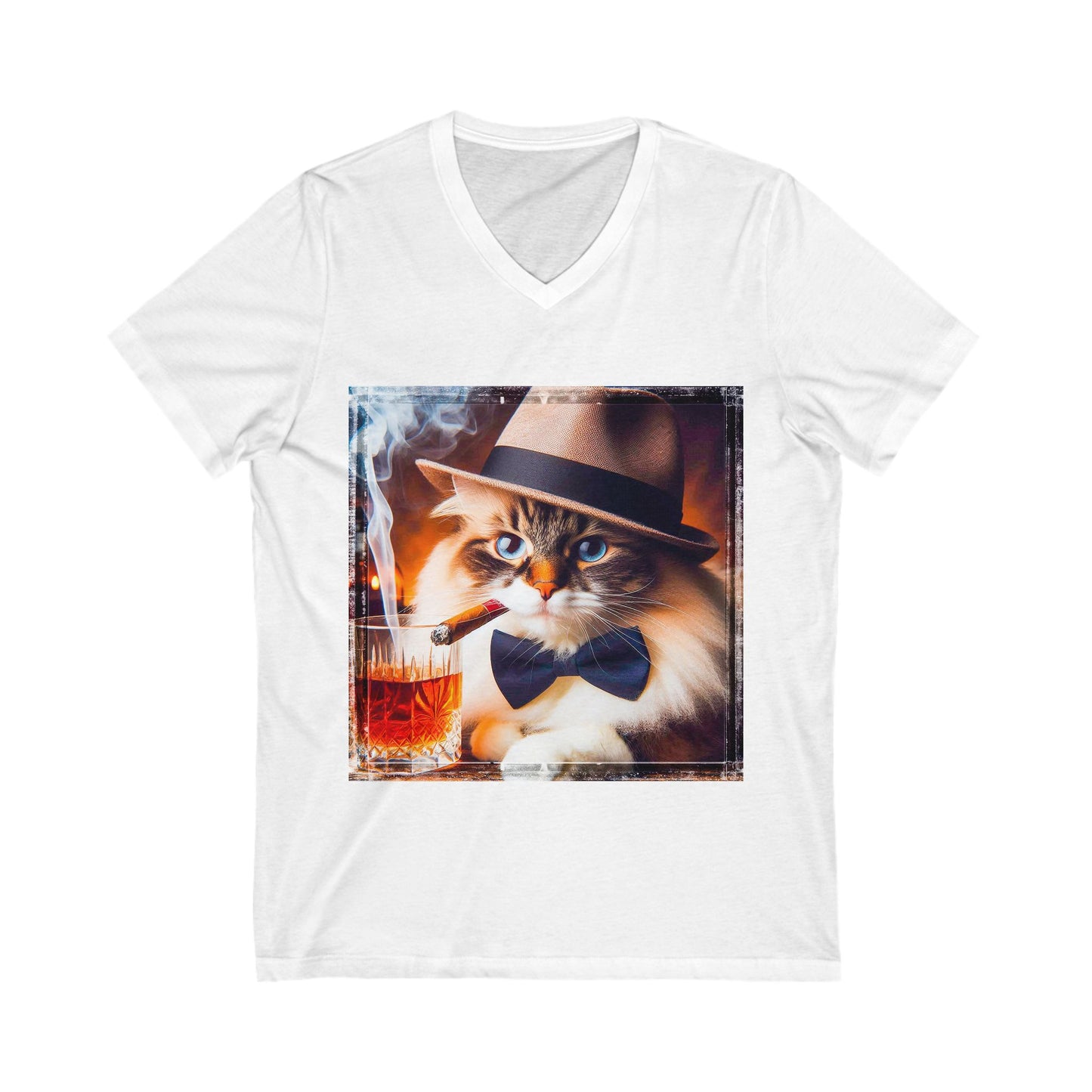 Ragdoll Cat Unisex Jersey Short Sleeve V-Neck Tee