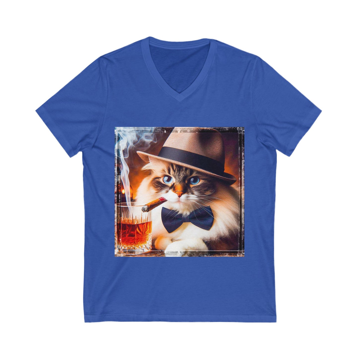 Ragdoll Cat Unisex Jersey Short Sleeve V-Neck Tee