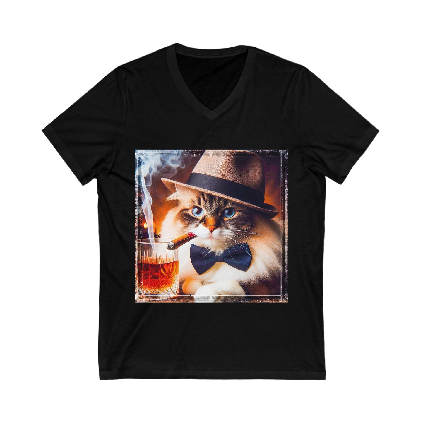 Ragdoll Cat Unisex Jersey Short Sleeve V-Neck Tee