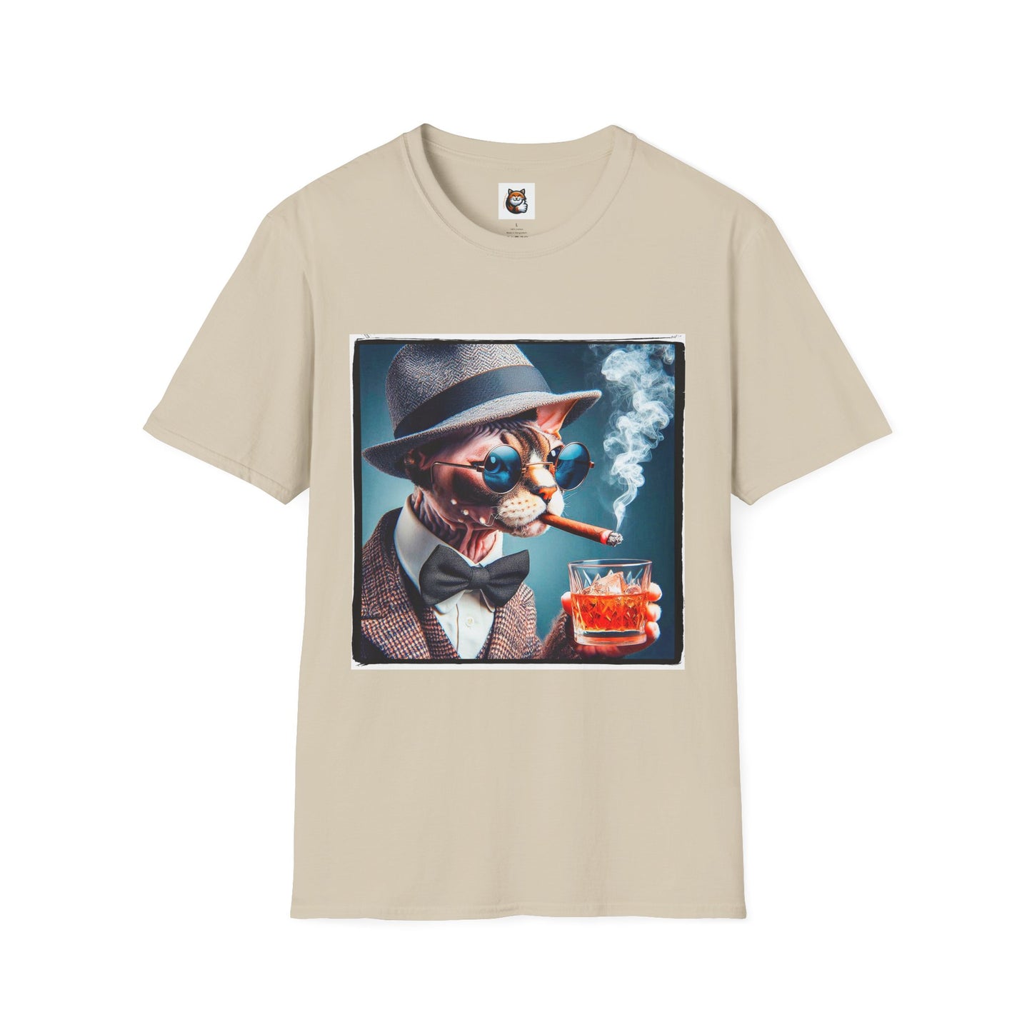 Devon Rex Cat smoking Softstyle T-Shirt