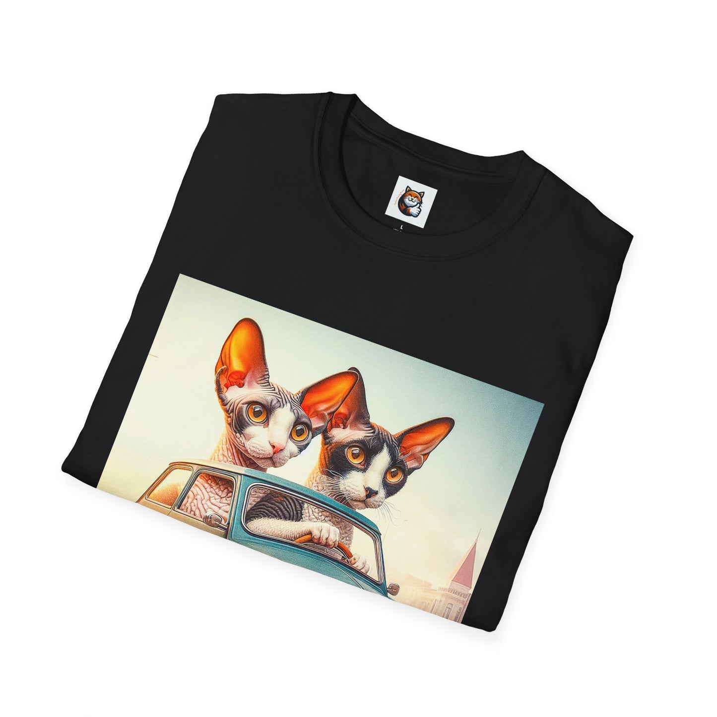 Wacky Cornish Rex Cat tiny car   T-Shirt