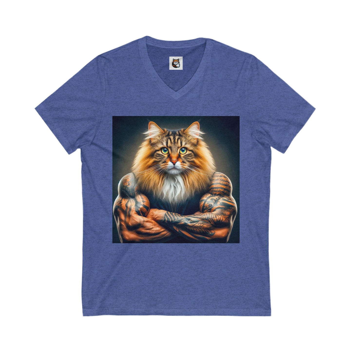 Norwegian Forest Cat Unisex Jersey Short Sleeve V-Neck Tee