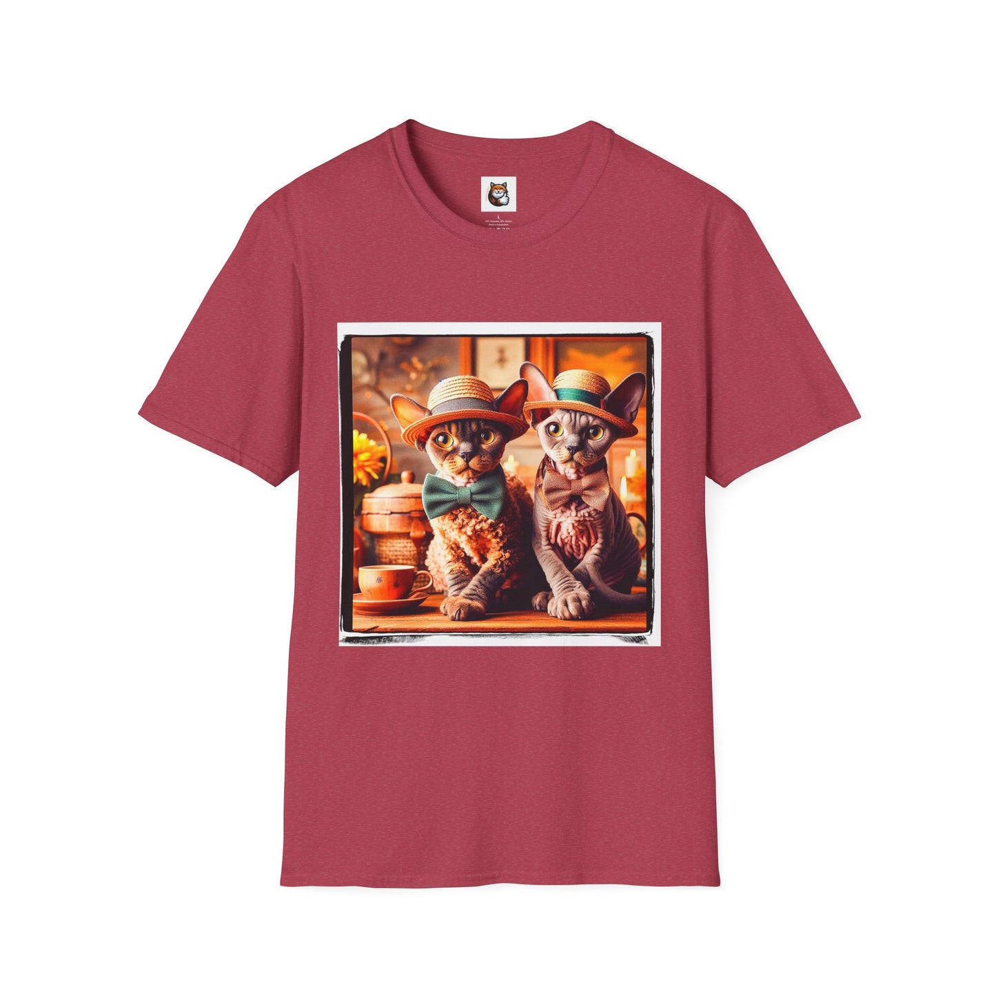 Devon Rex bow and tie Unisex Softstyle T-Shirt