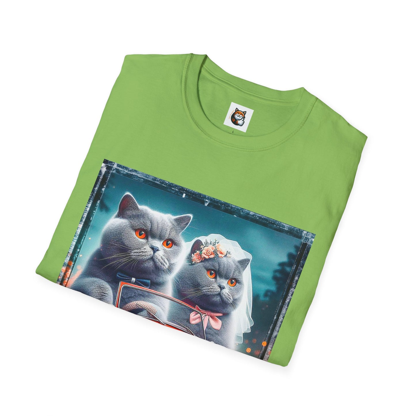 Wacky British Shorthair tiny red car Softstyle T-Shirt
