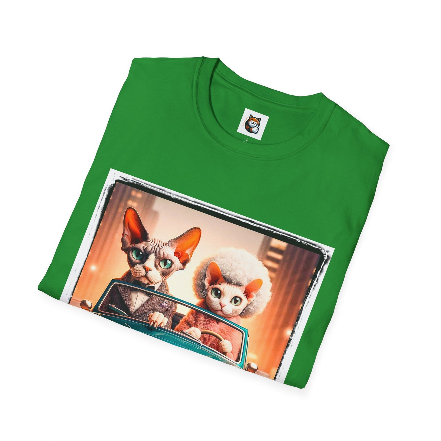 Wacky  Devon Rex car fun Unisex Softstyle T-Shirt