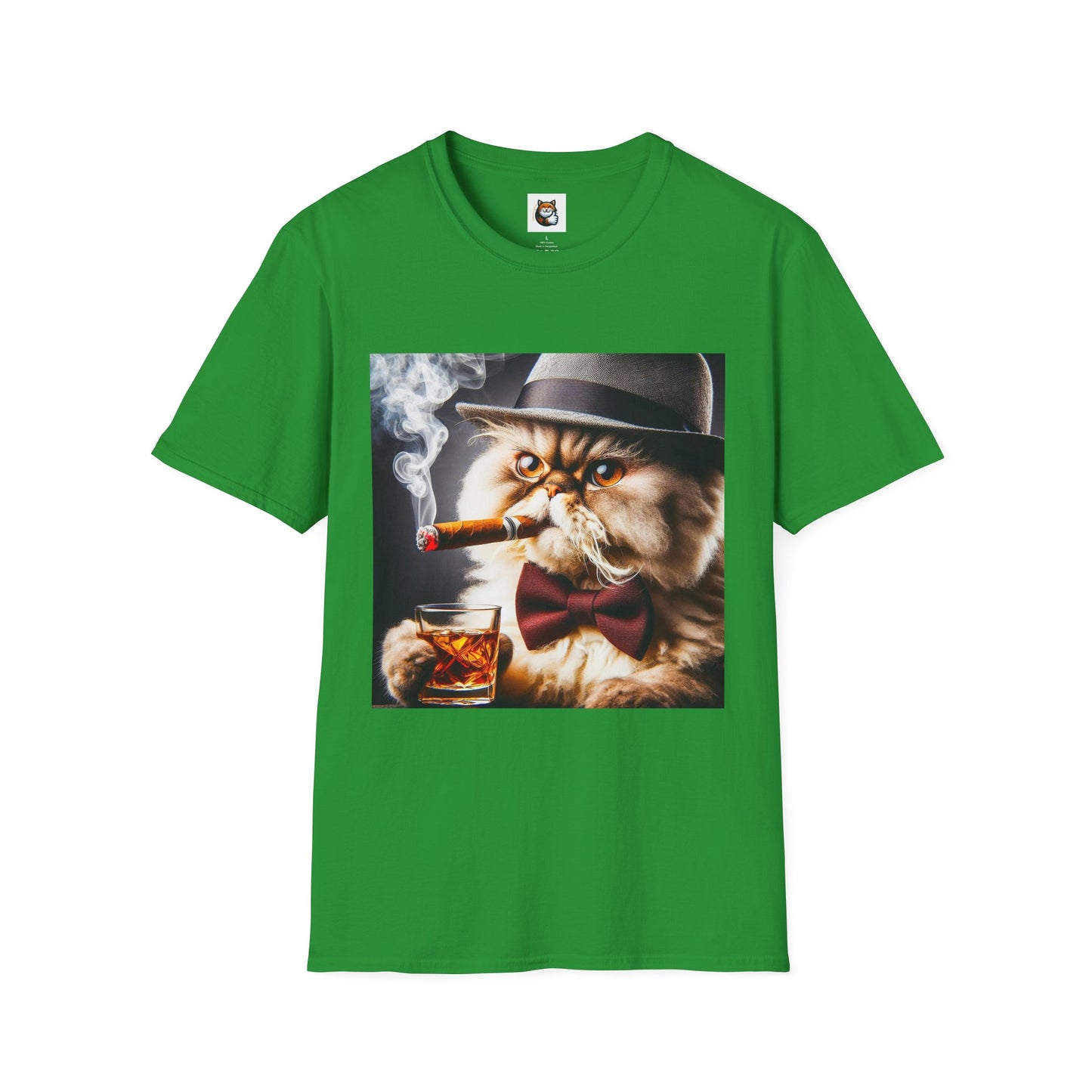 Selkirk Rex Cat T-Shirt cigar smoking