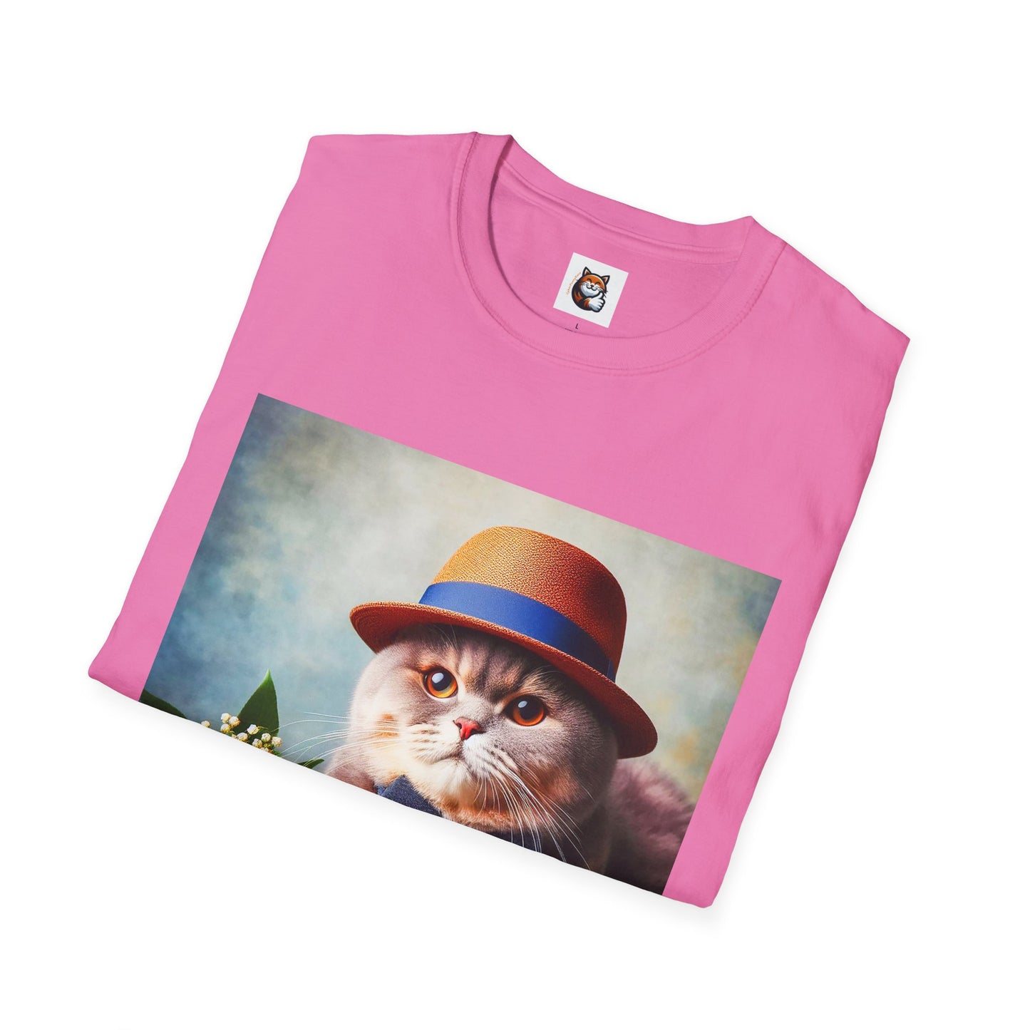 British Shorthair  hat and bow Unisex Softstyle T-Shirt