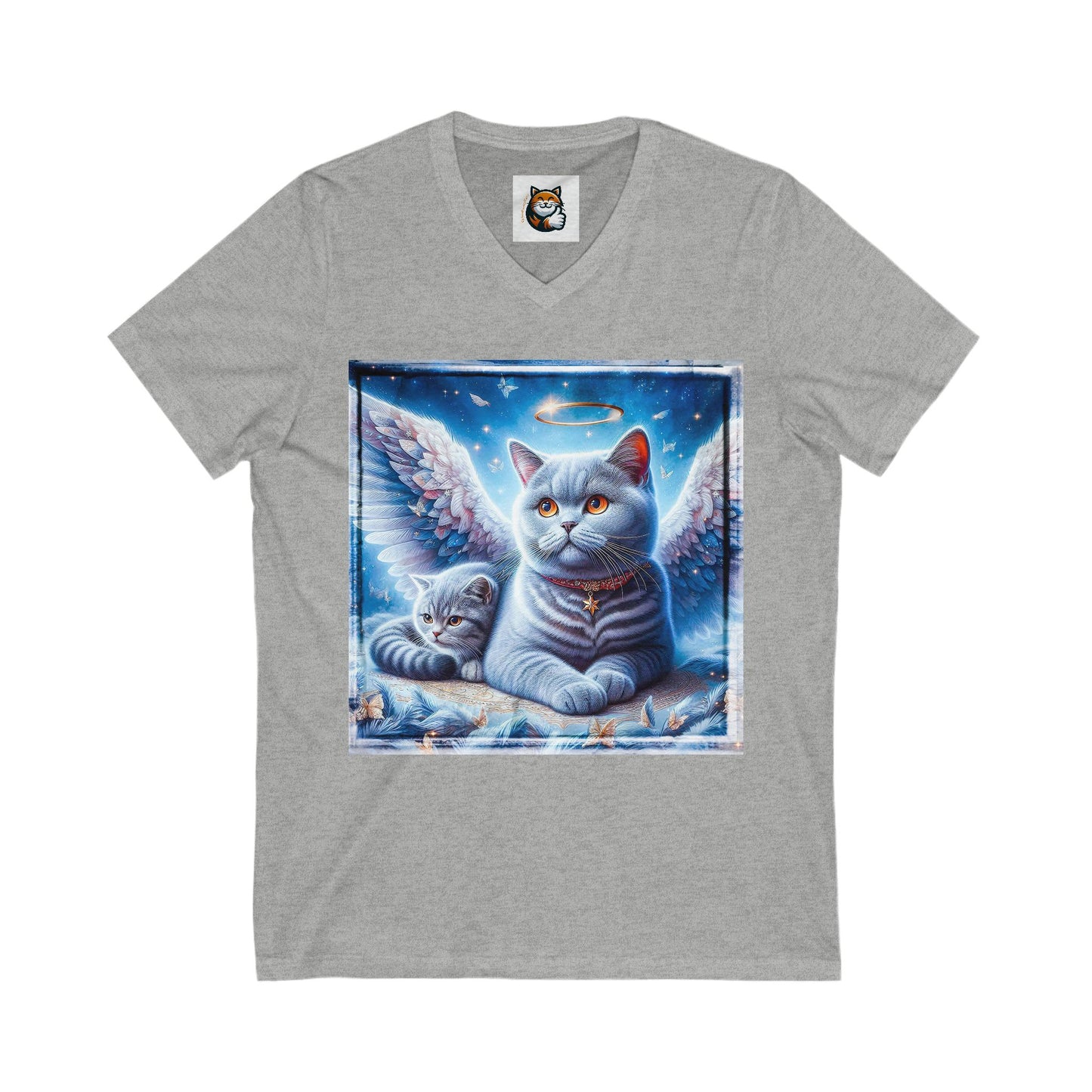 British Shorthair Unisex Jersey Short Sleeve V-Neck Tee