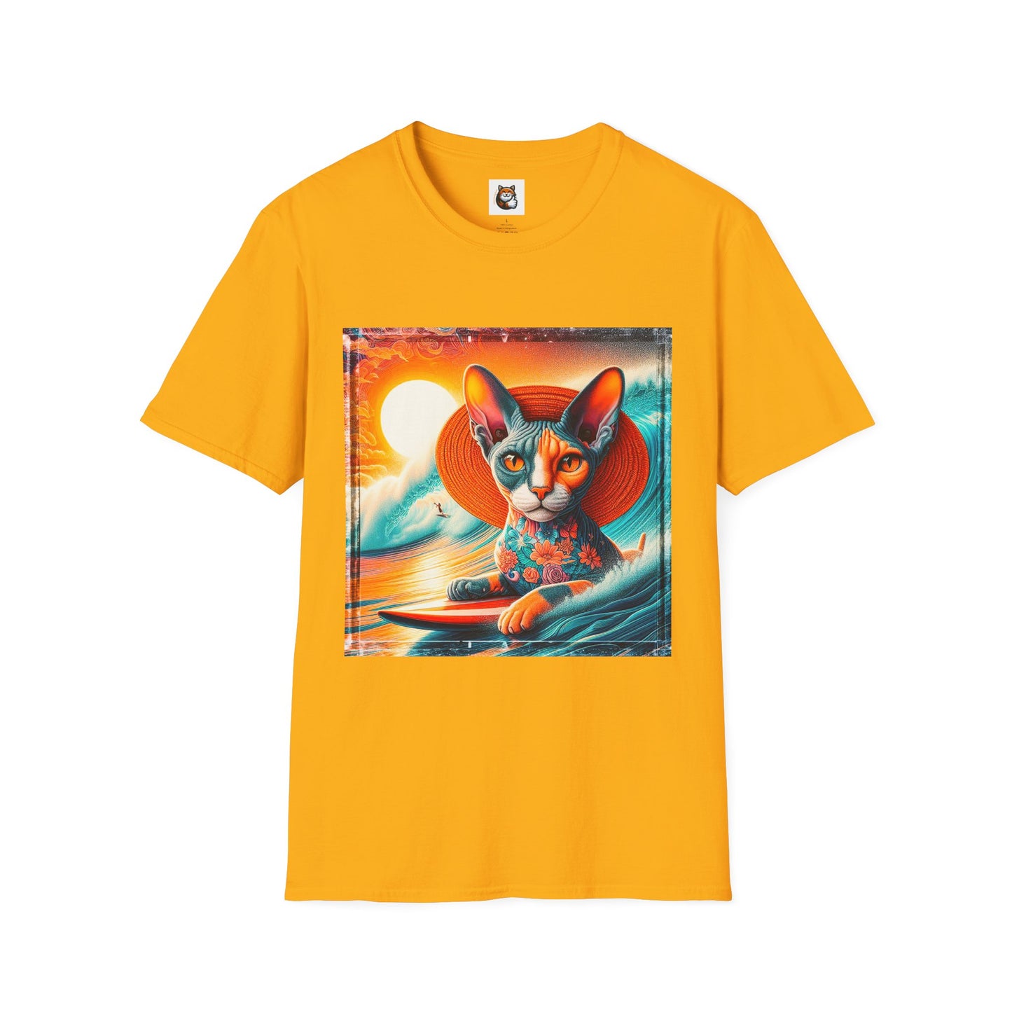 Devon Rex Cat hawaiian surfer Softstyle T-Shirt