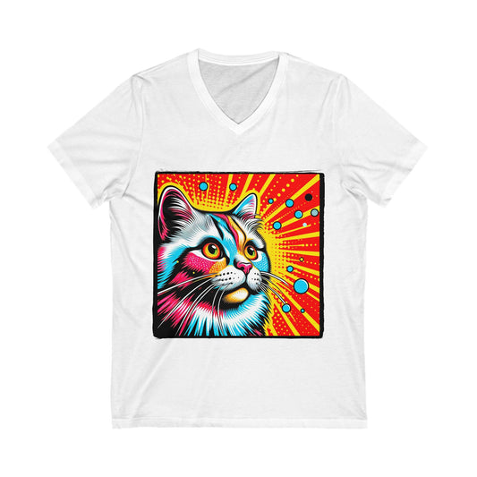 Domestic Cat Unisex Jersey Short Sleeve V-Neck Tee