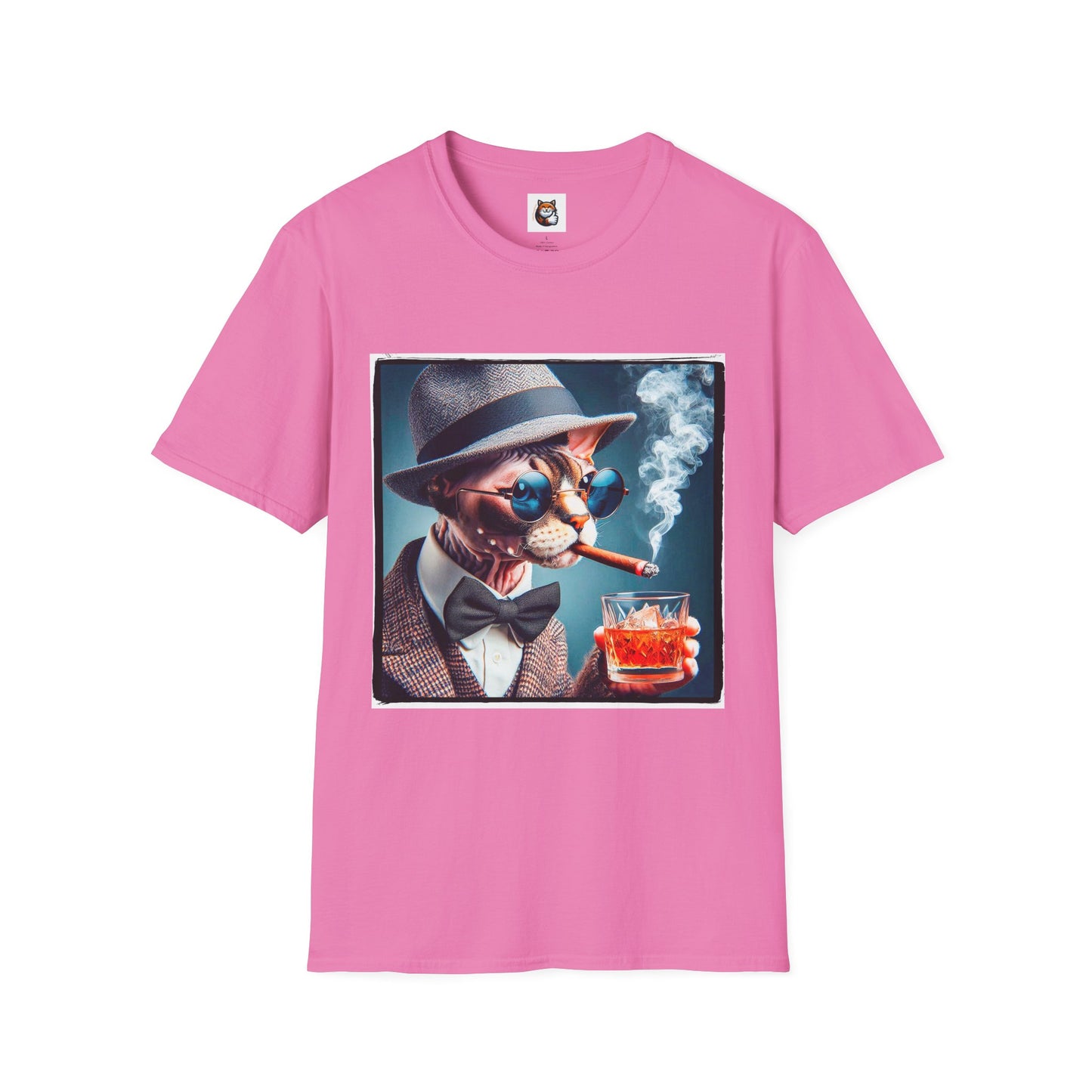 Devon Rex Cat smoking Softstyle T-Shirt