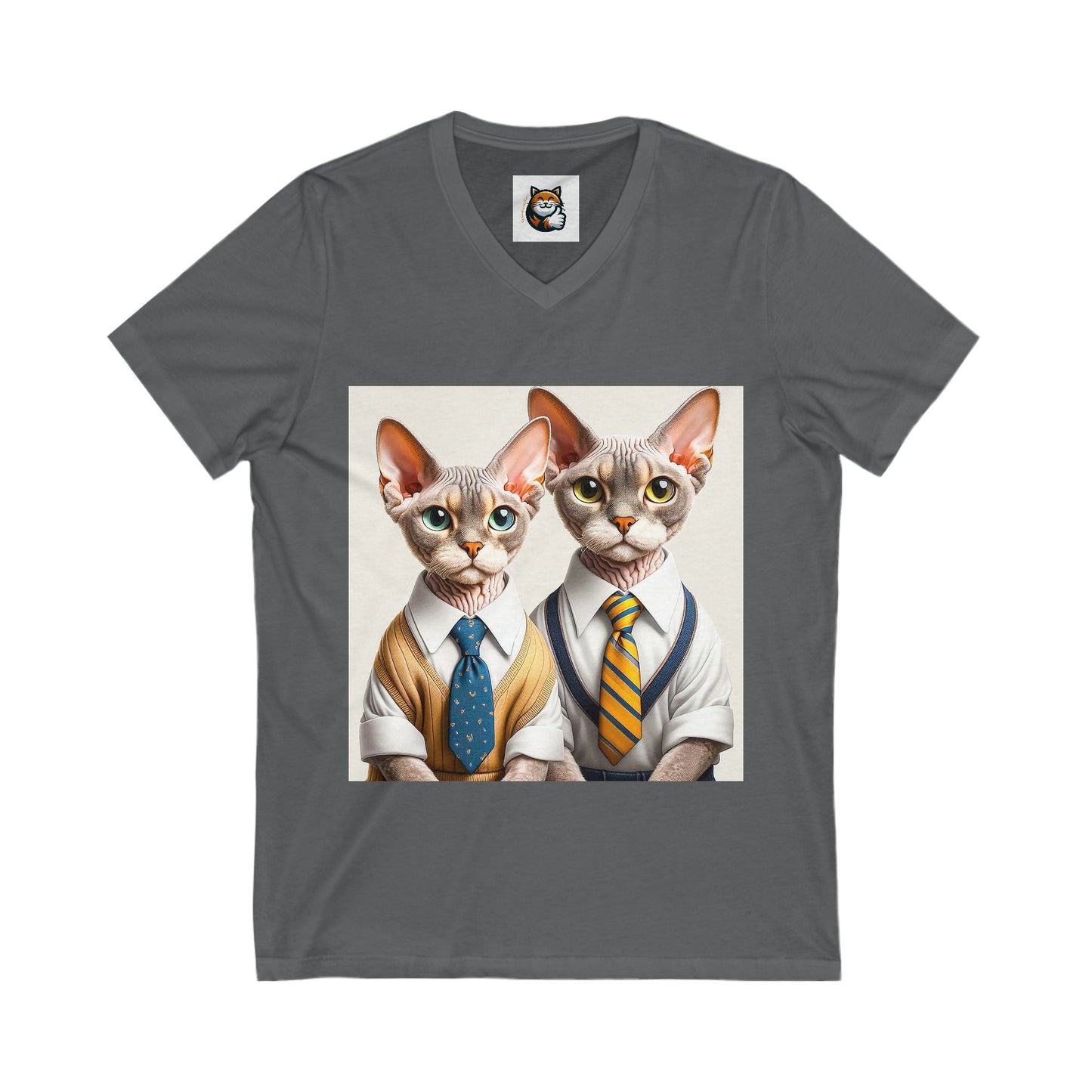 Devon Rex working men Unisex Jersey Short Sleeve V-Neck Tee
