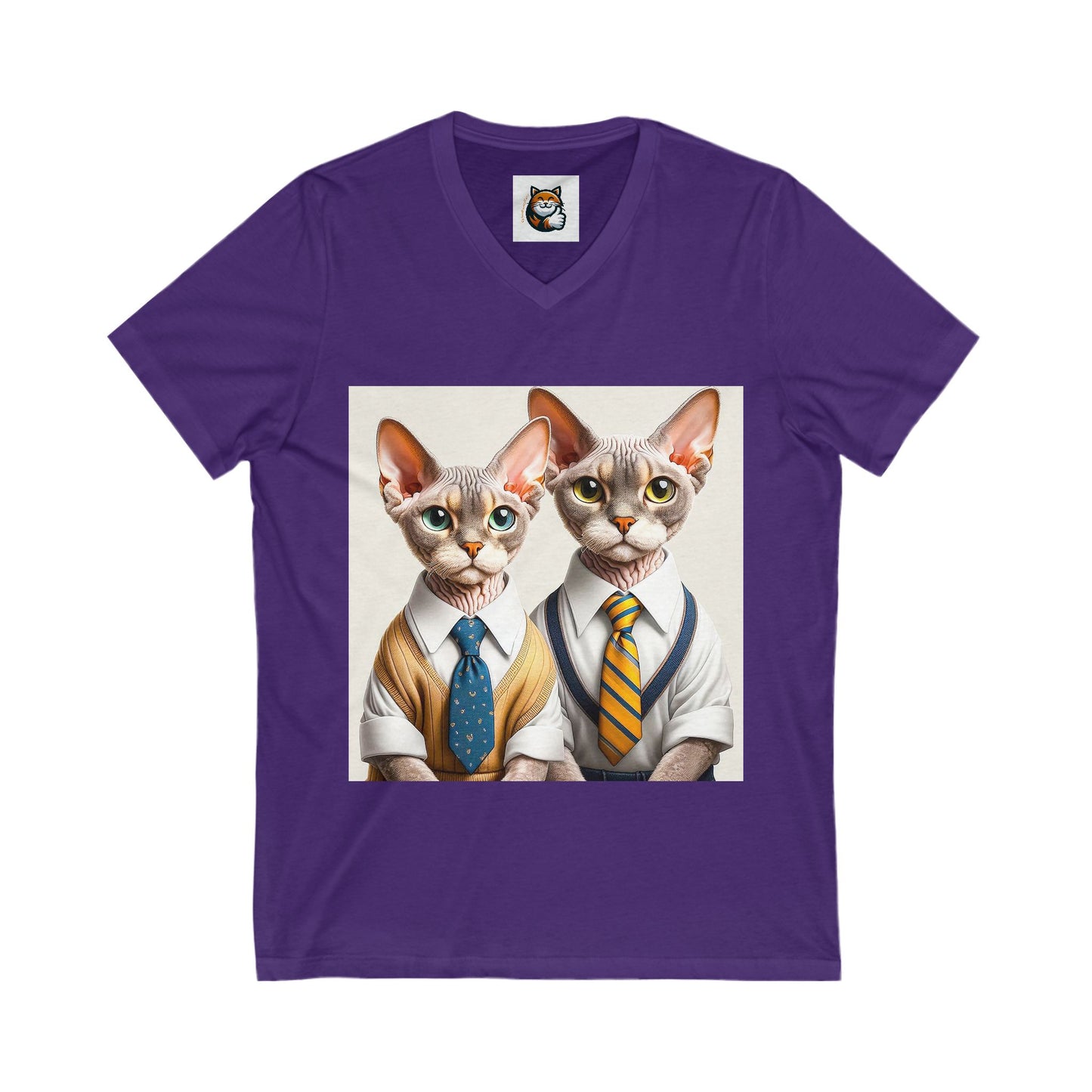 Devon Rex working men Unisex Jersey Short Sleeve V-Neck Tee