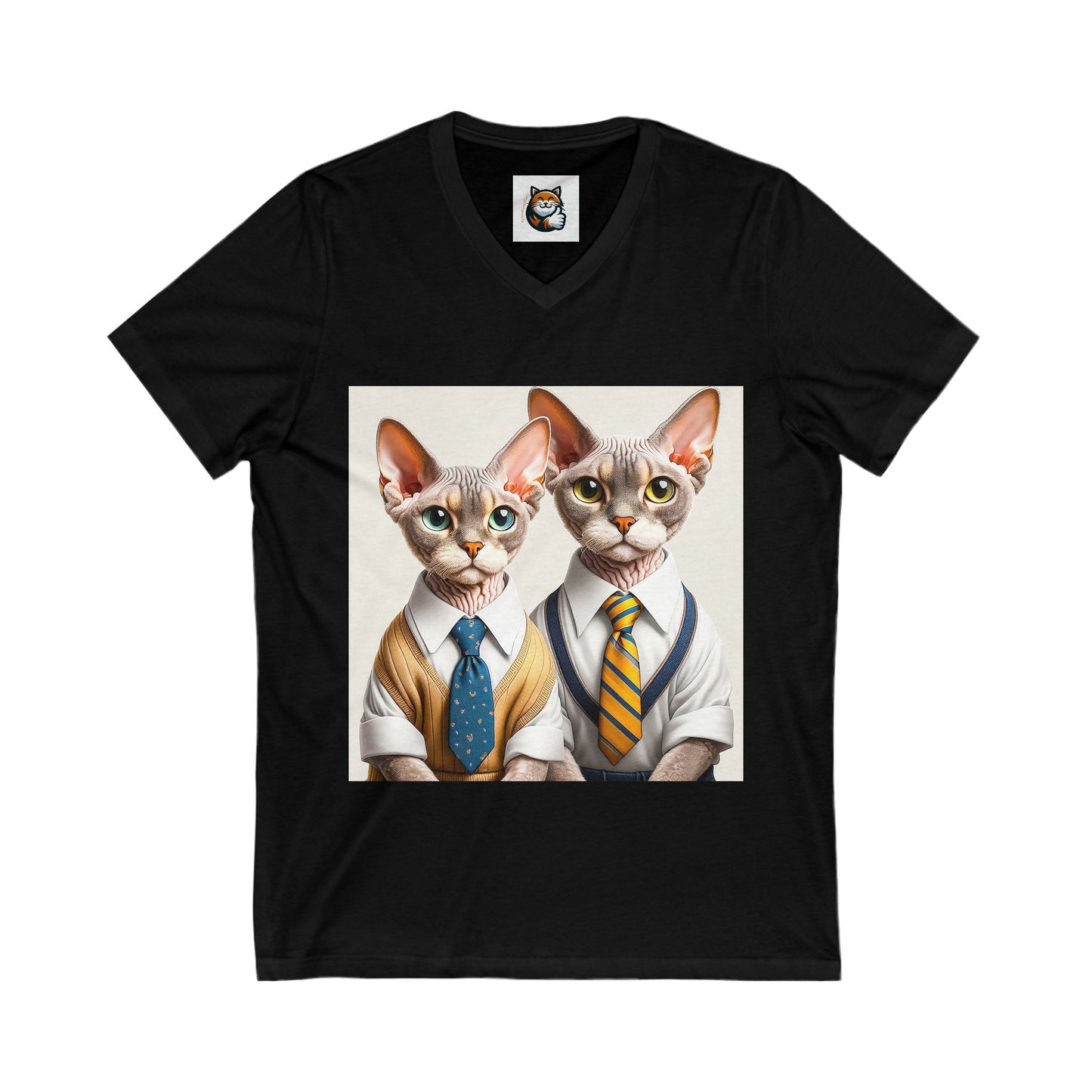 Devon Rex working men Unisex Jersey Short Sleeve V-Neck Tee