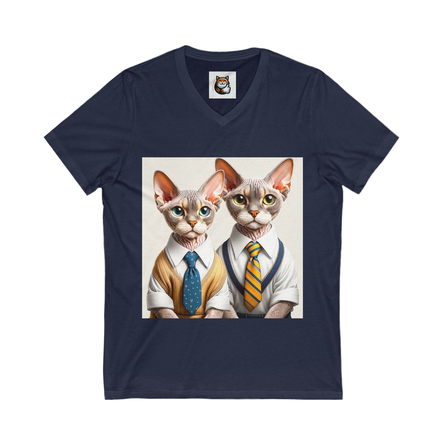 Devon Rex working men Unisex Jersey Short Sleeve V-Neck Tee
