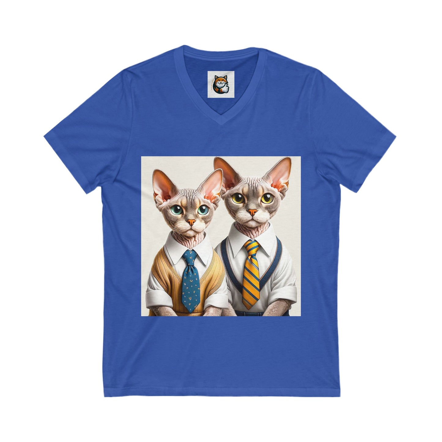 Devon Rex working men Unisex Jersey Short Sleeve V-Neck Tee