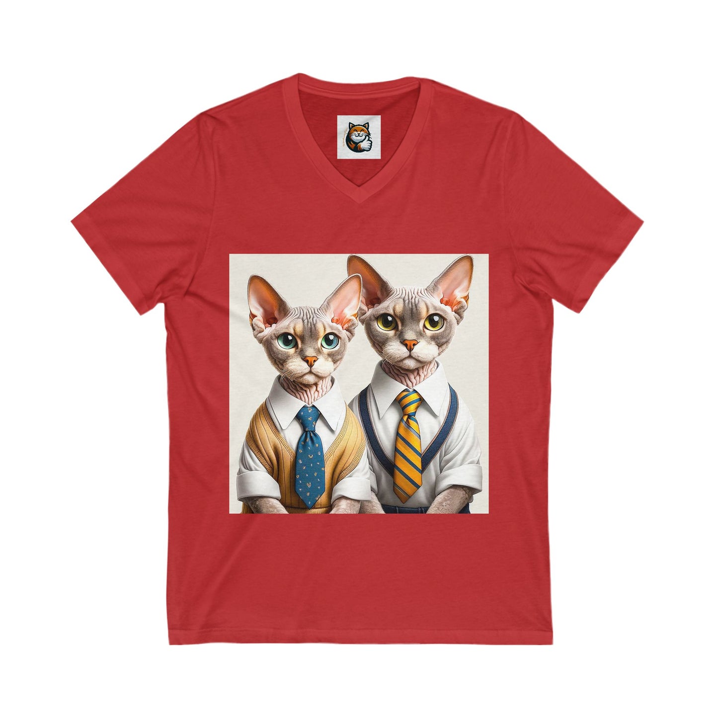 Devon Rex working men Unisex Jersey Short Sleeve V-Neck Tee