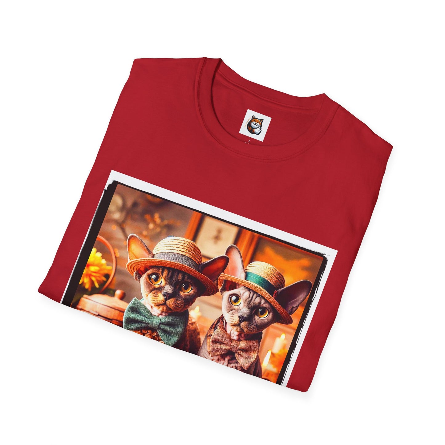 Devon Rex bow and tie Unisex Softstyle T-Shirt