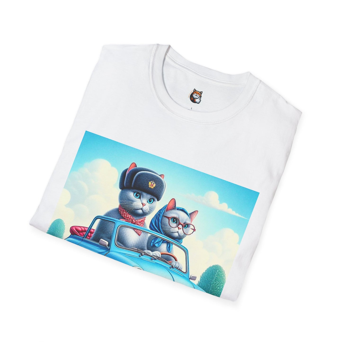Russian Blue Cat coupke deiving T-Shirt