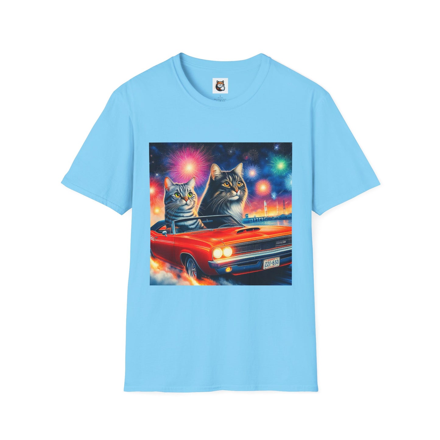 Wacky Domestic Cat Unisex Softstyle T-Shirt
