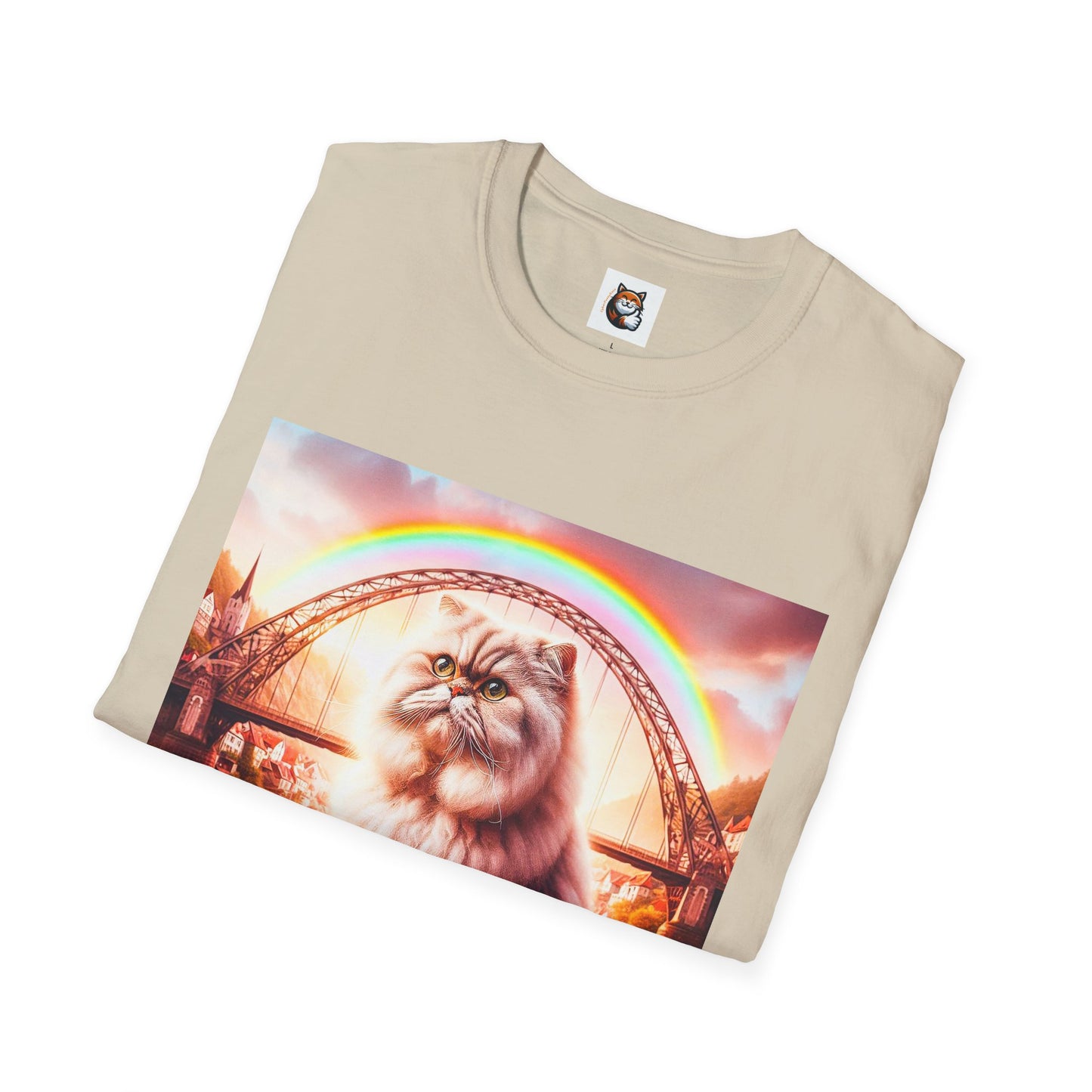Selkirk Rex Cat T-Shirt rainbow bridge