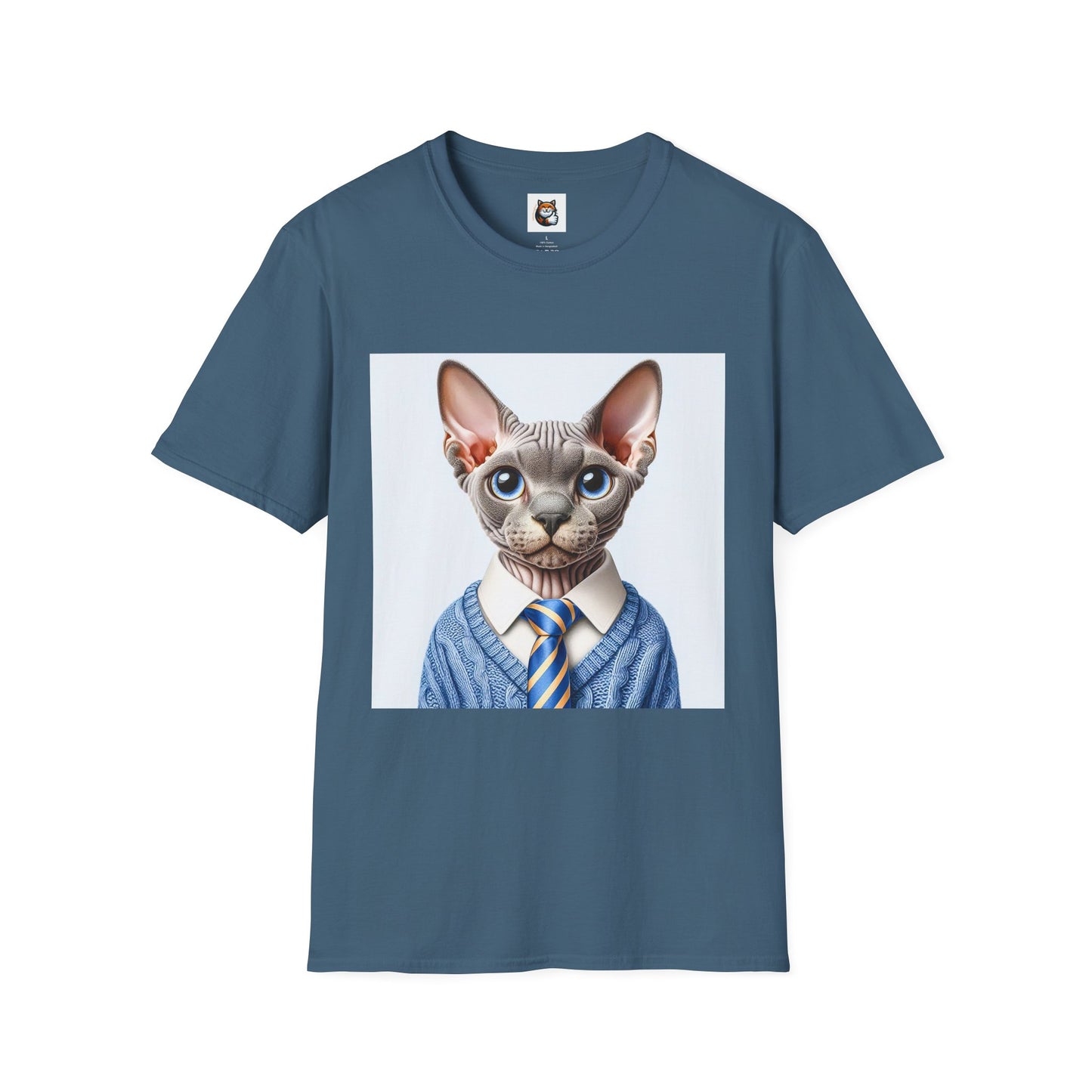 Devon Rex Cat business man Softstyle T-Shirt