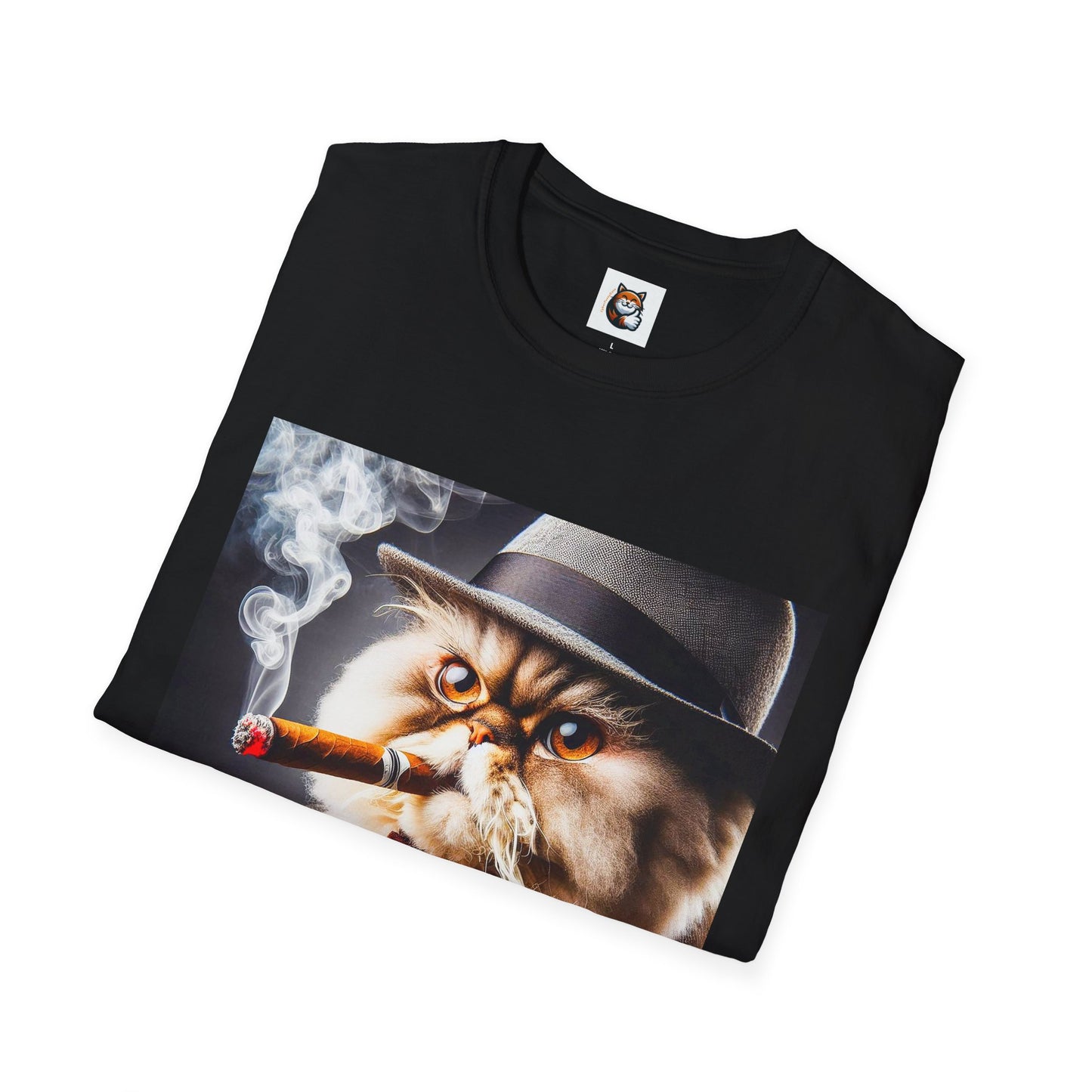 Selkirk Rex Cat T-Shirt cigar smoking