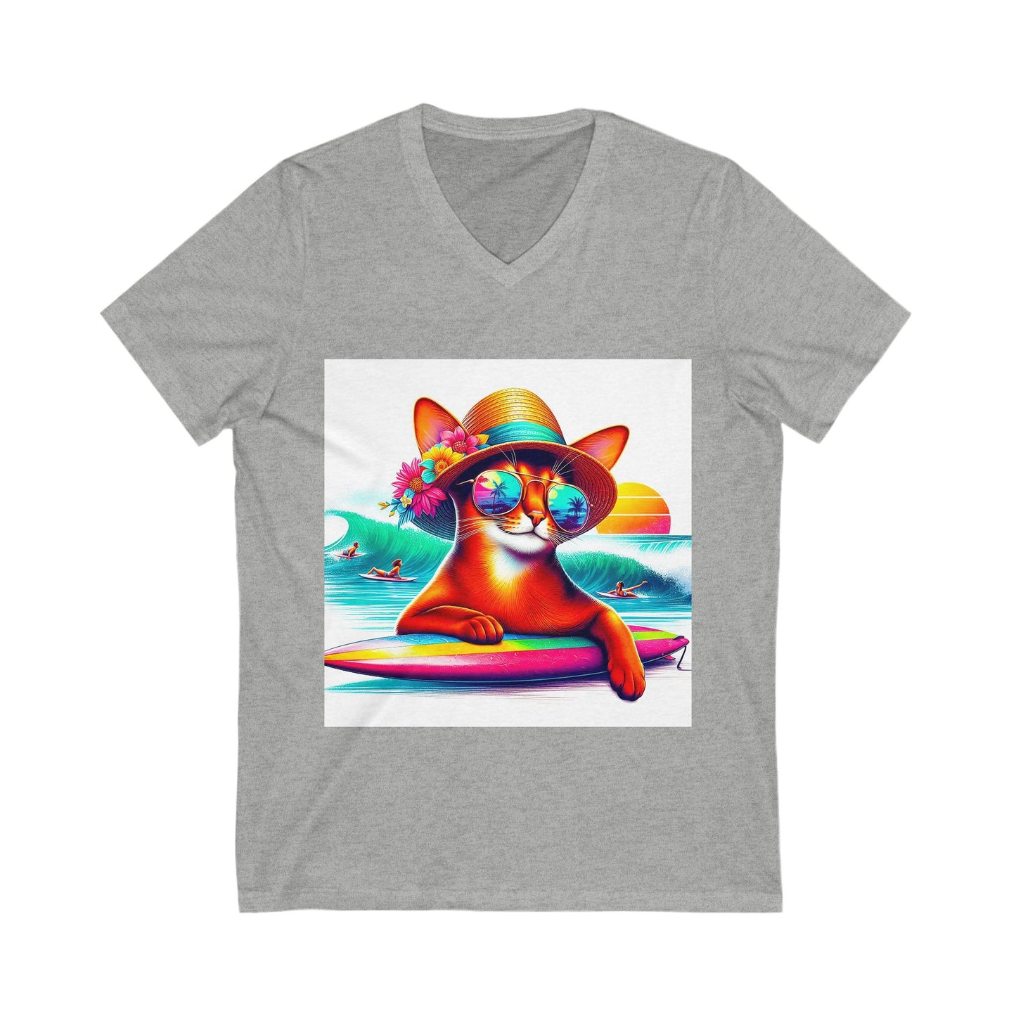 Abyssinian surfing Short Sleeve V-Neck Tee