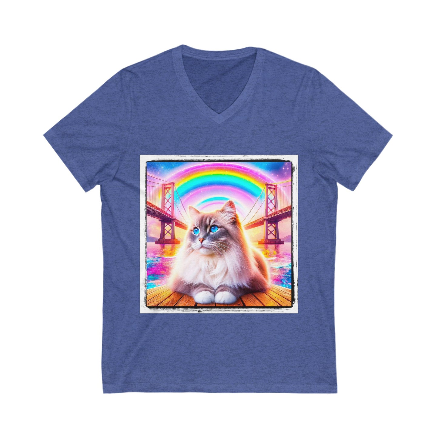 Ragdoll Cat Unisex Jersey Short Sleeve V-Neck Tee