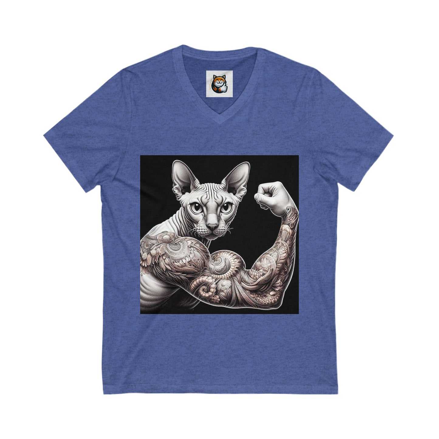 Cornish Rex Cat Unisex Jersey Short Sleeve V-Neck Tee