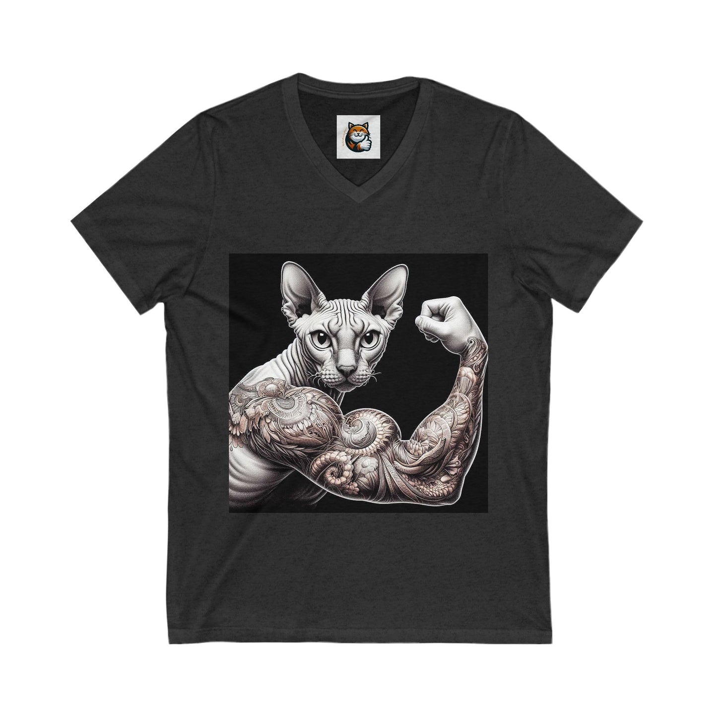 Cornish Rex Cat Unisex Jersey Short Sleeve V-Neck Tee