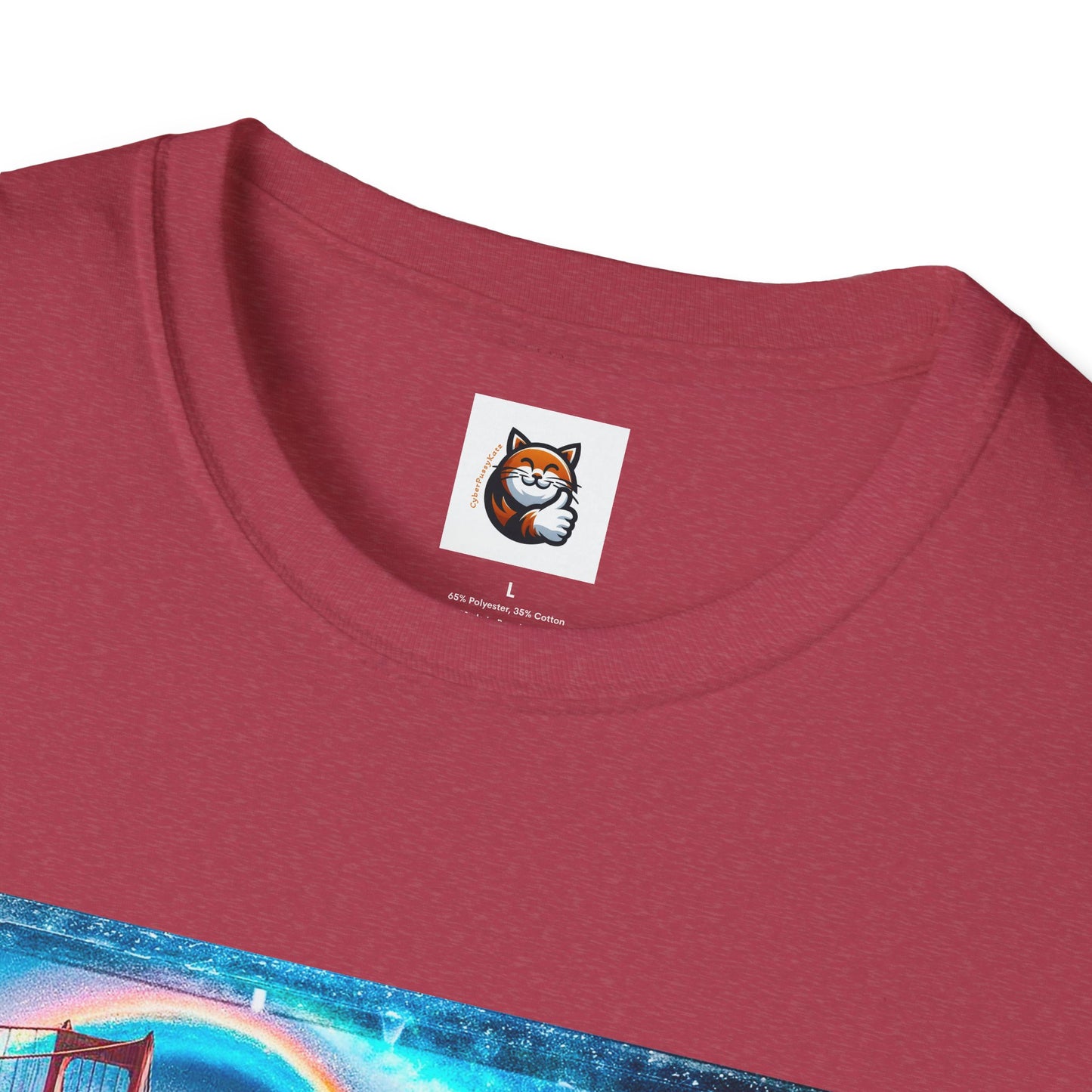 Devon Rex Unisex rainbow bridge Softstyle T-Shirt